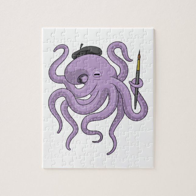 Quebra-cabeça Pincel de Pintura de Octopus (Vertical)