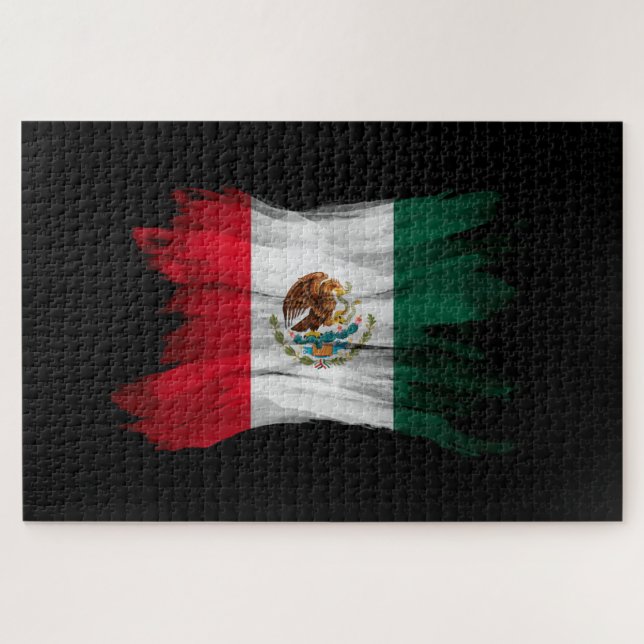 Quebra-cabeça Pincel do México, bandeira nacional (Horizontal)
