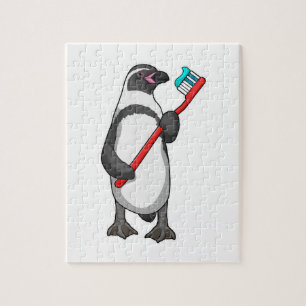 Quebra-cabeça Pincel dos dentes pinguins