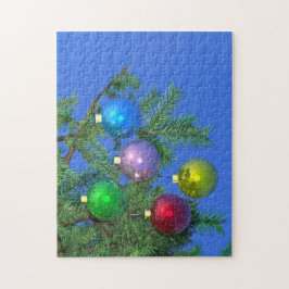 Quebra-cabeça Pine de Natal em Azul