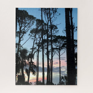 Quebra-cabeça Pines Pink Blue Sunset Beach Flórida