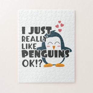 Quebra-cabeça Pinguim Bonito Eu Gosto Muito De Pinguins, Ok?