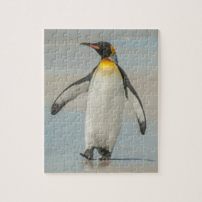 Quebra-cabeça Pinguim caminhando na praia (Vertical)