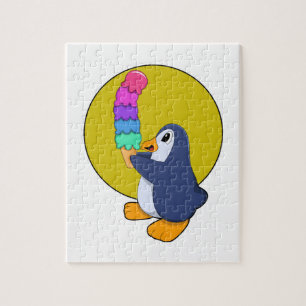 Quebra-cabeça Pinguim com Sorvete