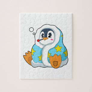 Quebra-cabeça Pinguim com termômetro clínico