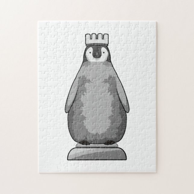 Quebra-cabeça Pinguim como peça de xadrez King (Vertical)