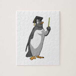 Quebra-cabeça Pinguim como professor com ponteiro