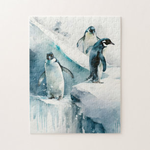 Quebra-cabeça Pinguim de Aquarela Bastante