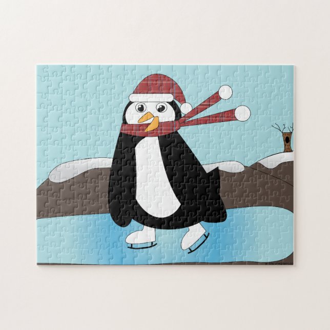 Quebra-cabeça Pinguim De Ice Skating (Horizontal)