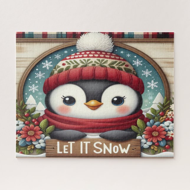 Quebra-cabeça Pinguim Deixe Nevar (Horizontal)