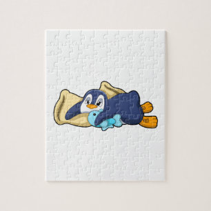 Quebra-cabeça Pinguim dormindo com Travesseiro