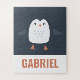 Quebra-cabeça pinguim engraçado e festivo, crianças personalizad