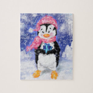 Quebra-cabeça Pinguim Feliz - Bonito - Natal