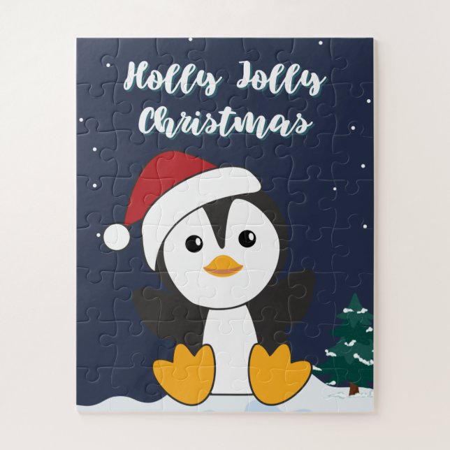 Quebra-cabeça Pinguim Natal Neve Animais de inverno Pinguins Jig (Vertical)