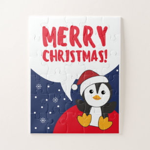 Quebra-cabeça Pinguim Natal Neve Pinguins de Pinguins