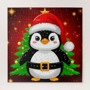 Quebra-cabeça 🎄 Pinguim Papai Noel Árvore de Natal Festa de Fim