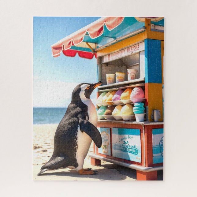 Quebra-cabeça Pinguim Summertime No Sorvete (Vertical)