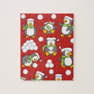 Quebra-cabeça Pinguins de Natal