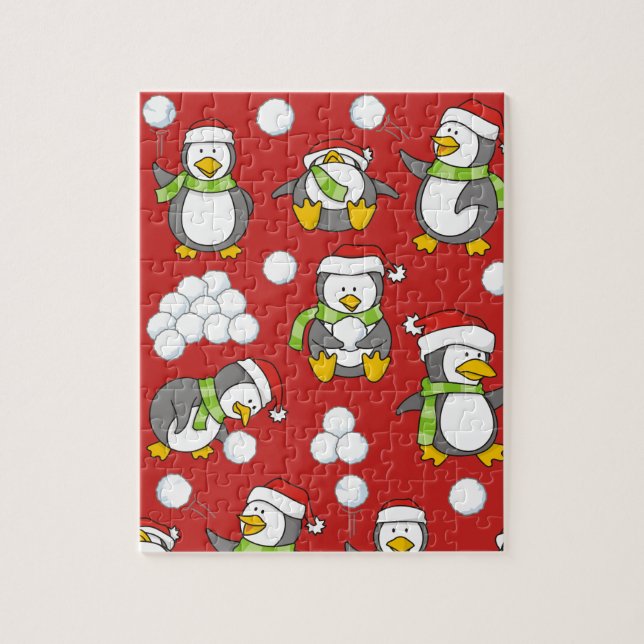 Quebra-cabeça Pinguins de Natal (Vertical)