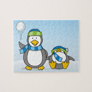 Quebra-cabeça Pinguins de neve