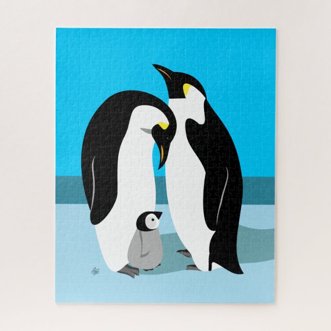 Quebra-cabeça Pinguins Imperadores Com Pinguim Bebê (Vertical)