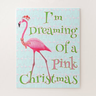 Quebra-cabeça Pink Flamingo Christmas