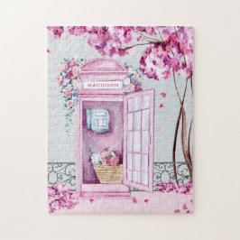 Quebra-cabeça Pink Floral Booth Personalizado