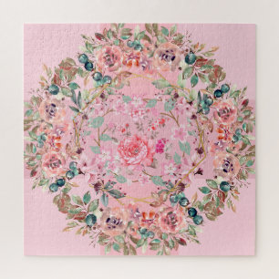 Quebra-cabeça Pink Floral Wreath