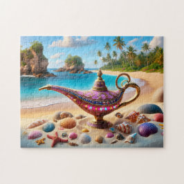 Quebra-cabeça Pink Genie Lamp on Paradise Beach