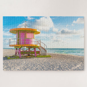 Quebra-cabeça Pink Lifeguard Station Miami Beach, EUA