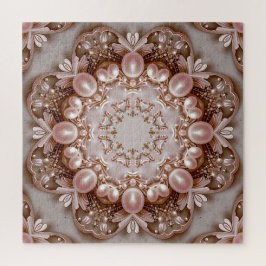 Quebra-cabeça Pink Ornate Pearl and Floral Jigsaw Puzzle