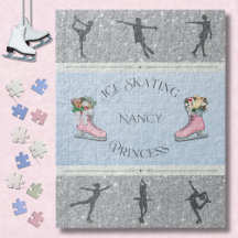 Pink Silver Girls Ice Skating Princess