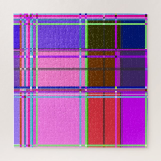 Quebra-cabeça Pink tartan Fabric Pattern Cloth Madras (Vertical)