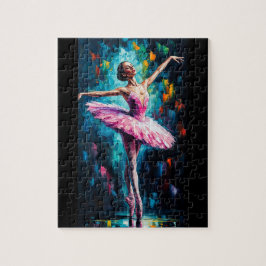 Quebra-cabeça Pink Tutu Ballerina Puzzle – Colorful Dance Art on