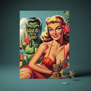 Quebra-cabeça Pino para cima do Vintage Tiki