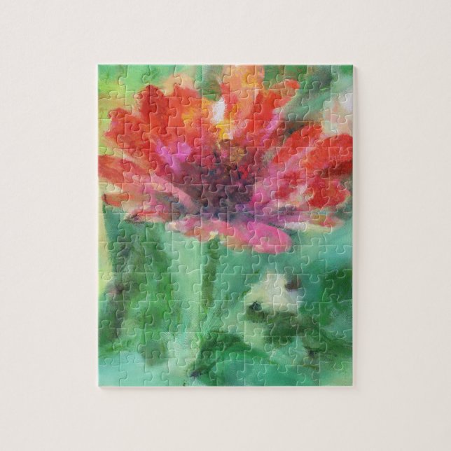 Quebra-cabeça pintado bonito da imagem da flor (Vertical)