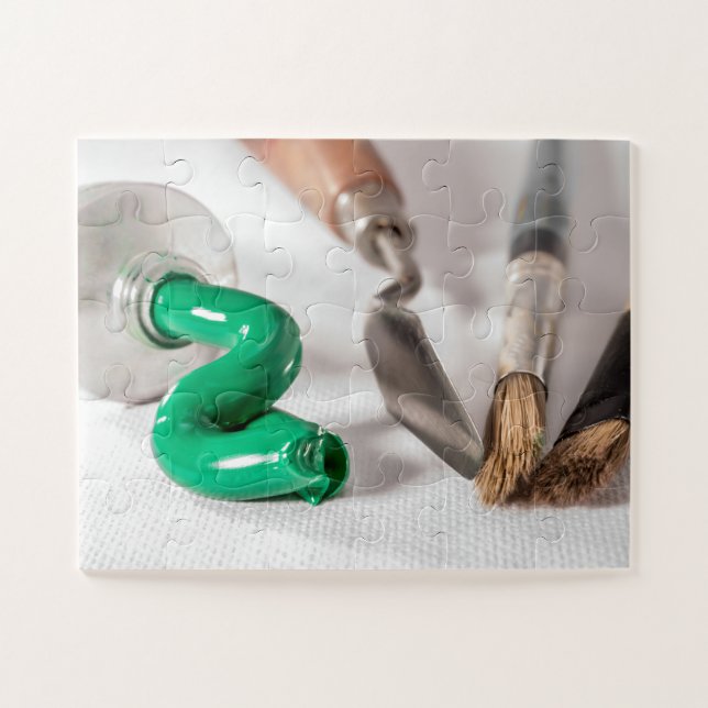 Quebra-cabeça Pintas e pincéis de óleo (Horizontal)