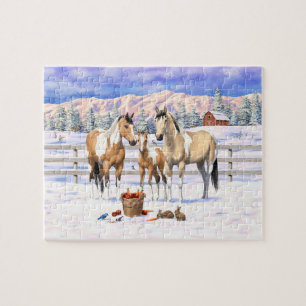 Quebra-cabeça Pinto Pinto Pintado Cavalos De Quinto Neve