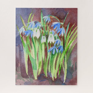 Quebra-cabeça Pintor de primavera azul-de-lula siberiana