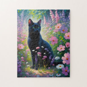 Quebra-cabeça Pintura a óleo de gata e Primavera