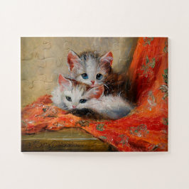 Quebra-cabeça Pintura a Óleo de Gato Fofo da Meta Plückebaum Vin