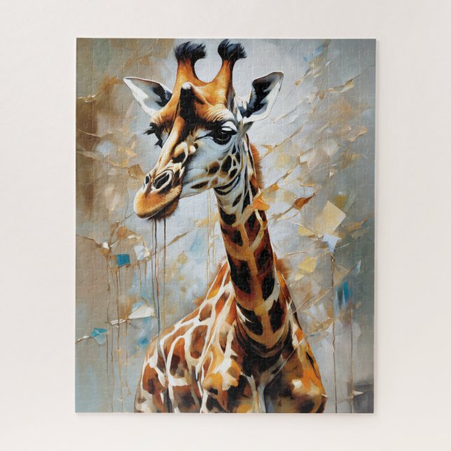 Quebra-cabeça Pintura a óleo de girafa (Vertical)