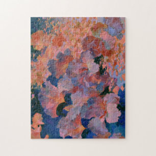 Quebra-cabeça Pintura a Óleo Impressionista Floral Rosa e Latão