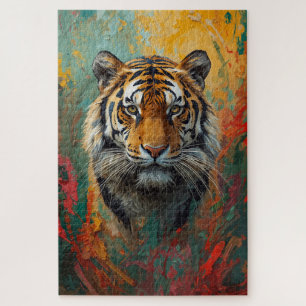 Quebra-cabeça Pintura a óleo vibrante com retrato artístico do T