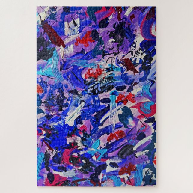 Quebra-cabeça Pintura abstrata azul fofa (Vertical)