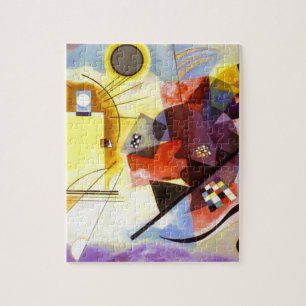 Quebra-cabeça Pintura Abstrato de Vermelho Amarelo