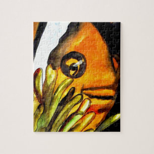 Quebra-cabeça Pintura artística original aquarela do peixe-palha