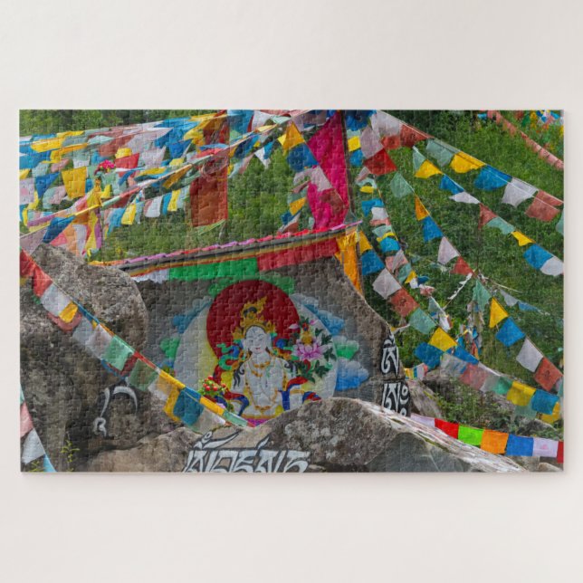 Quebra-cabeça Pintura Budista em Rochas (Horizontal)