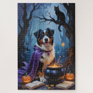 Quebra-cabeça Pintura caprichosa de Halloween do cão de montanha