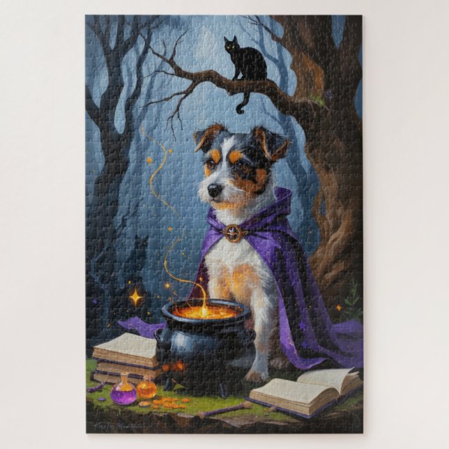 Quebra-cabeça Pintura Caprichosa de Halloween do Terrier Austral (Vertical)